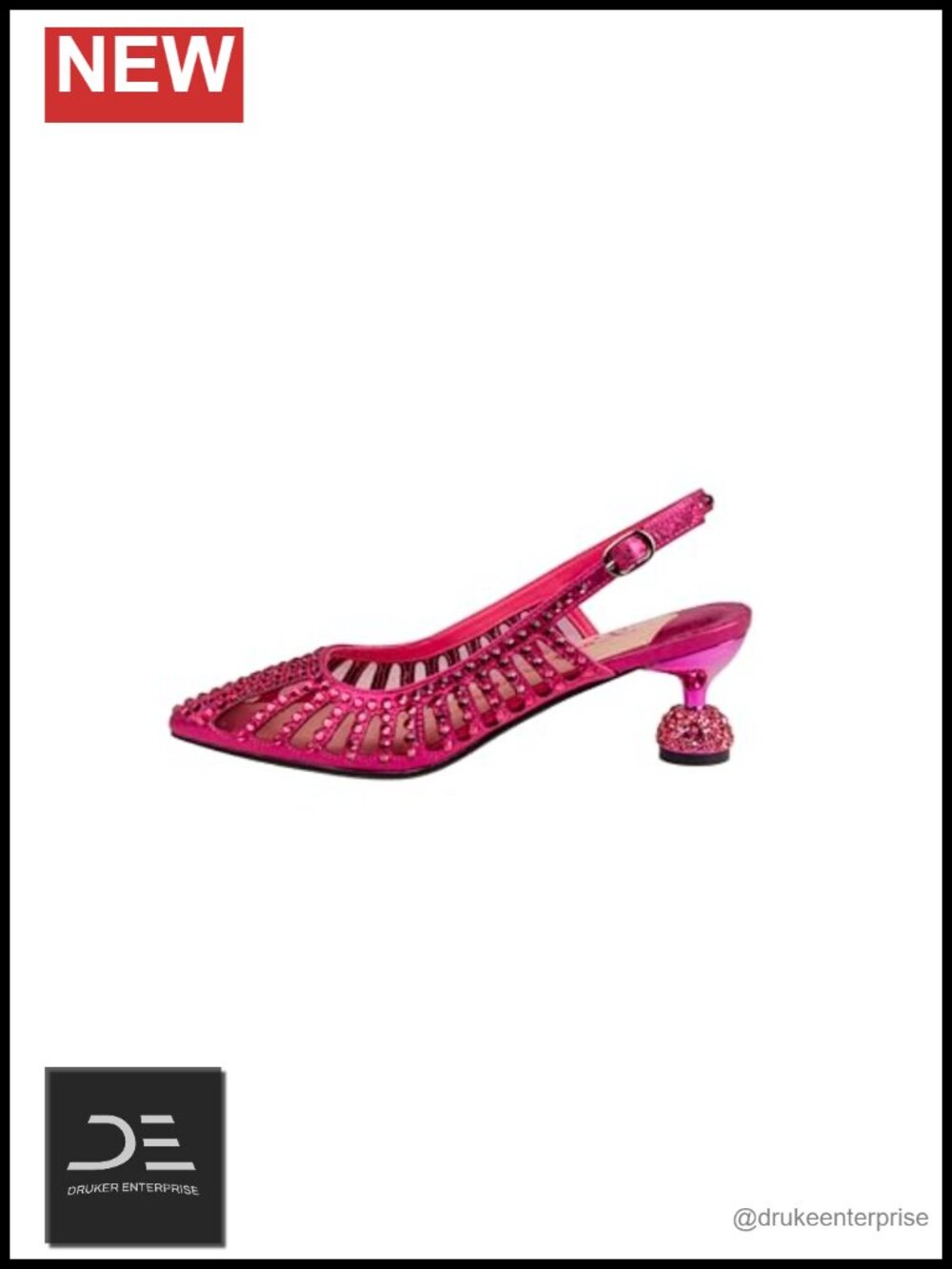 Rosita Rhinestone Mesh Kitten Heel Slingback Pumps Heels